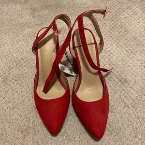 Brand new red ankle strap heels